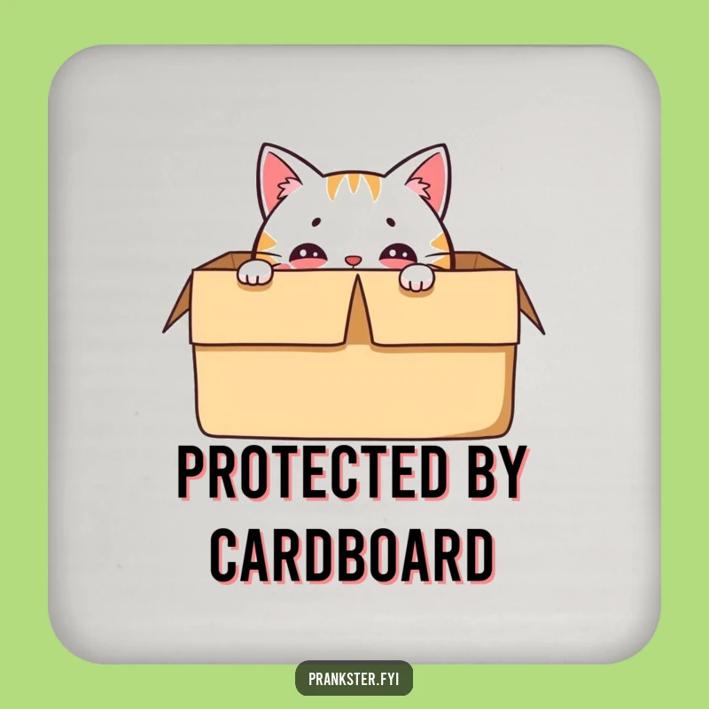 Funny Cat Box Coaster - Protect Surfaces with Playfulness, Great Funny Gift