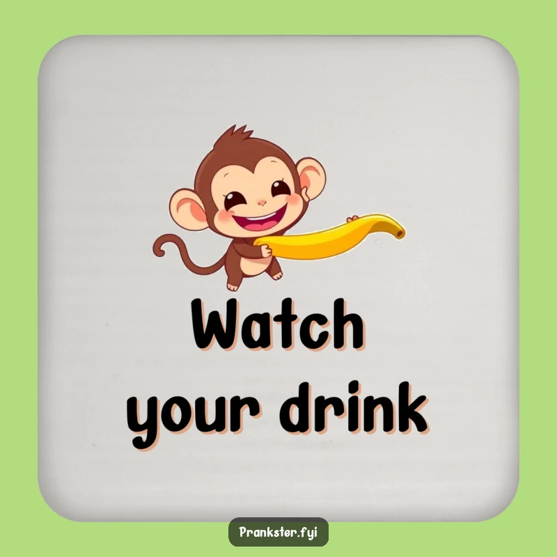 Funny Monkey Banana Peel Coaster: Protect Surfaces with Humor!