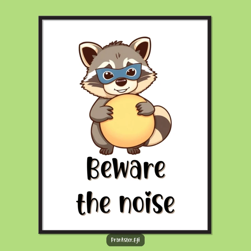 Funny Raccoon Whoopee Poster: Prankster's Delight, Humorous Wall Art Gift