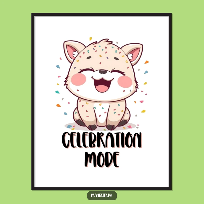 Funny Confetti Animal Poster - Hilarious Festive Wall Art Gift