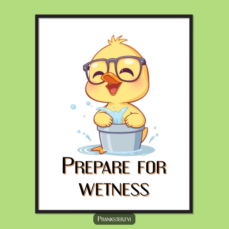Funny Duckling Splash Poster: Hilarious Wall Art for a Cheerful Home