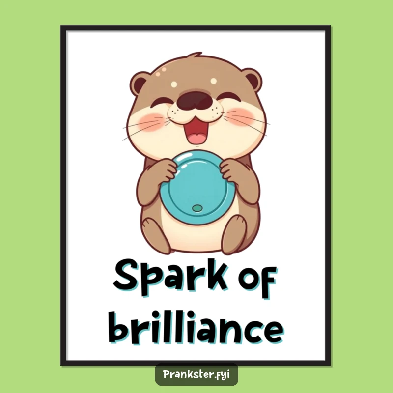 Funny Giggling Otter Joy Buzzer Poster: Hilarious Wall Art for Instant Smiles