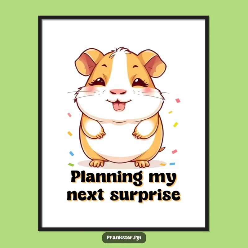Funny Guinea Pig Poster: Whimsical Confetti Hider - A Joyful & Funny Gift for Any Room!