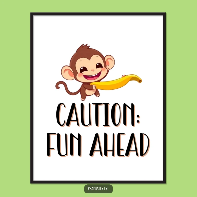 Funny Monkey Banana Peel Poster: Add Playful Chaos to Your Walls!