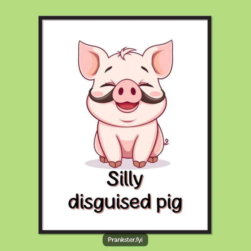 Funny Piglet Poster: Decorate with Giggles and Mustache Magic