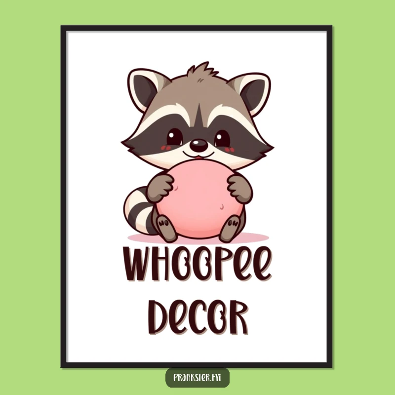 Funny Raccoon Prank Poster: Proud Whoopee Cushion Wall Art Gift