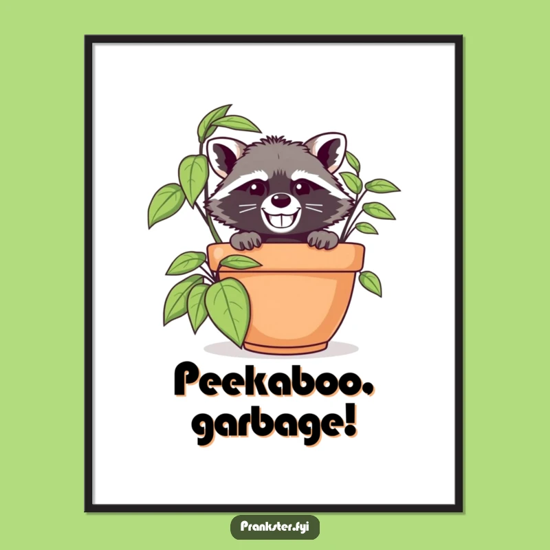 Funny Raccoon Spy Poster: Hilarious Art for Mysterious Spaces