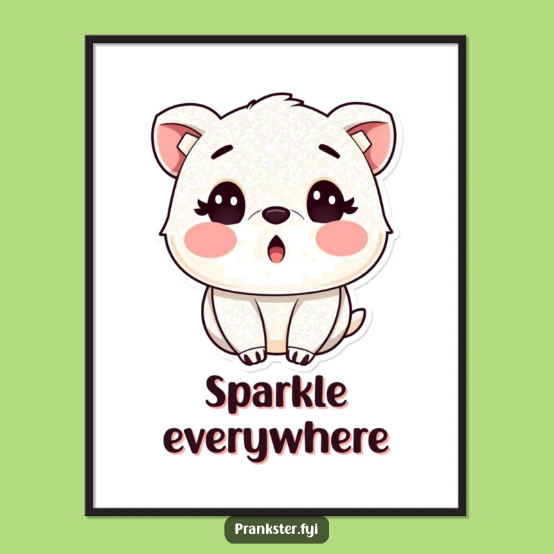 Funny Sparkle Surprise Poster: Glitter Animal Art, Great Gift!