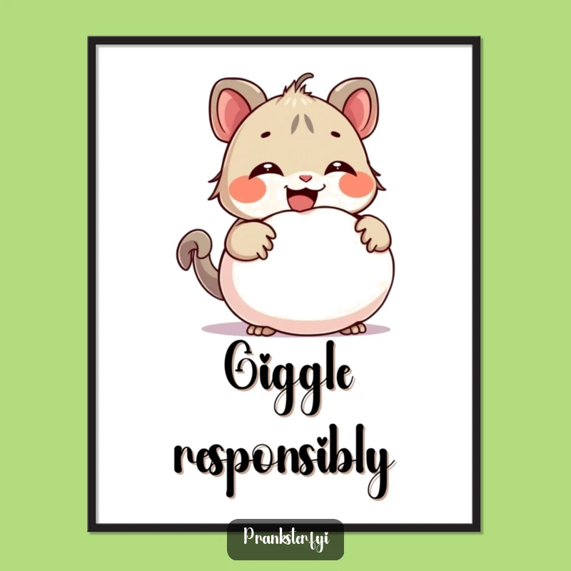 Funny Whoopee Cushion Creature Poster: Prank Art for Lively Spaces