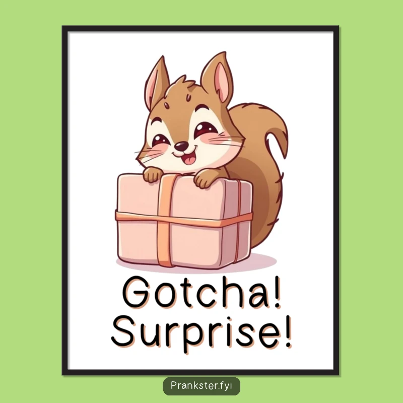 Funny Squirrel Gift Poster - Adorable Giggling Squirrel Art for Humorous Decor
