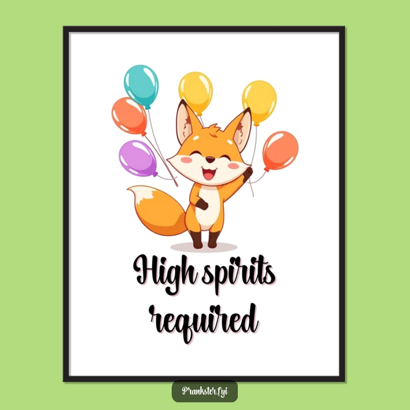 Funny Fox Juggling Poster - Joyful Fox Art for Festive Decor