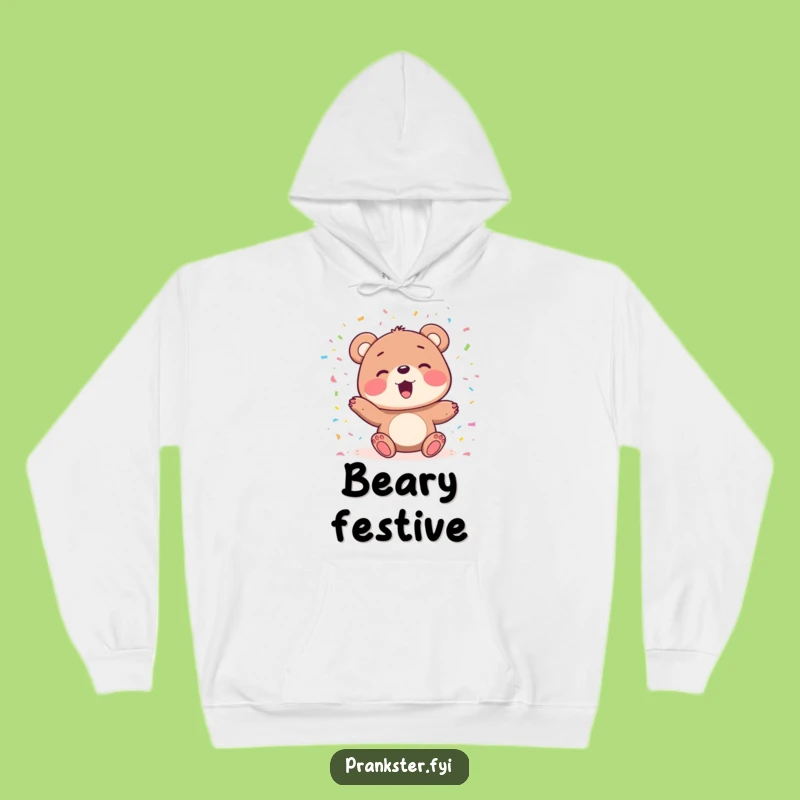 Cozy Funny Bear Confetti Hoodie: Celebrate in Comfort and Joyful Humor