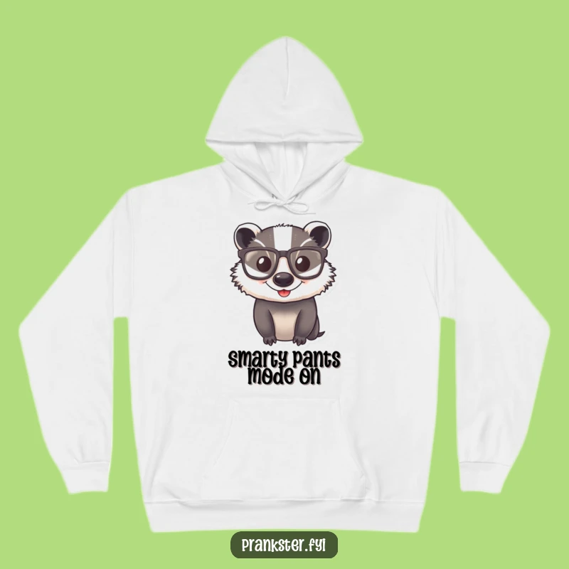 Funny Badger Glasses Hoodie - Cozy and Hilarious Gift for Brainy Buddies