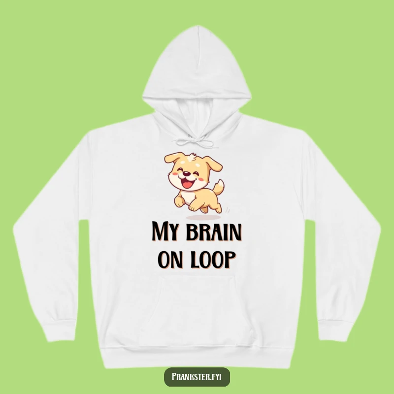 Funny Dizzy Dog Chasing Tail Hoodie: Cozy Up with This Hilarious Cartoon Dog!