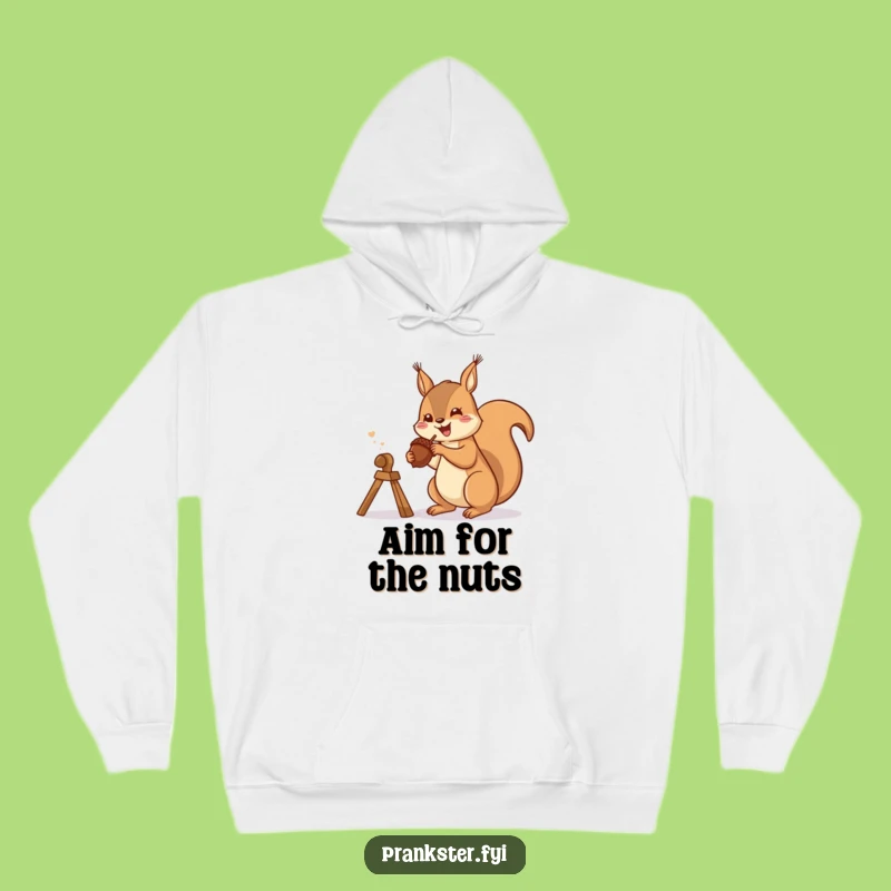 Funny Squirrel Acorn Ambush Hoodie - Cozy & Prankish!