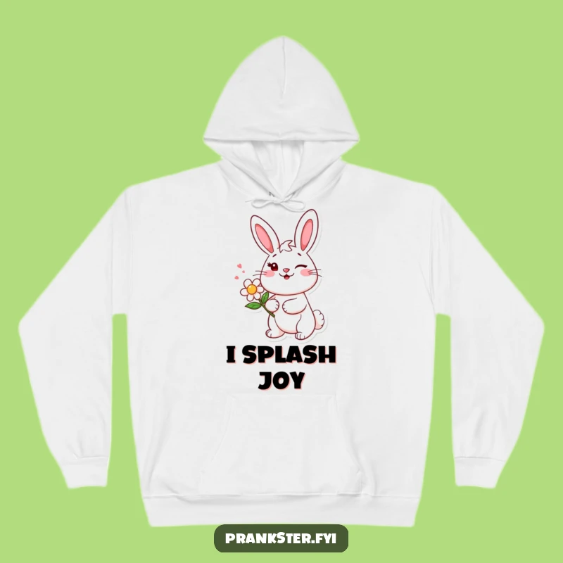 Cozy Funny Bunny Wink Hoodie - Warm Apparel with a Playful Squirting Flower