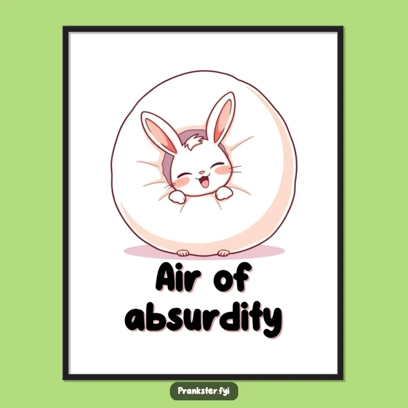 Free Printable Rabbit Wall Art: Giggling Whoopee Cushion Downloadable Decor