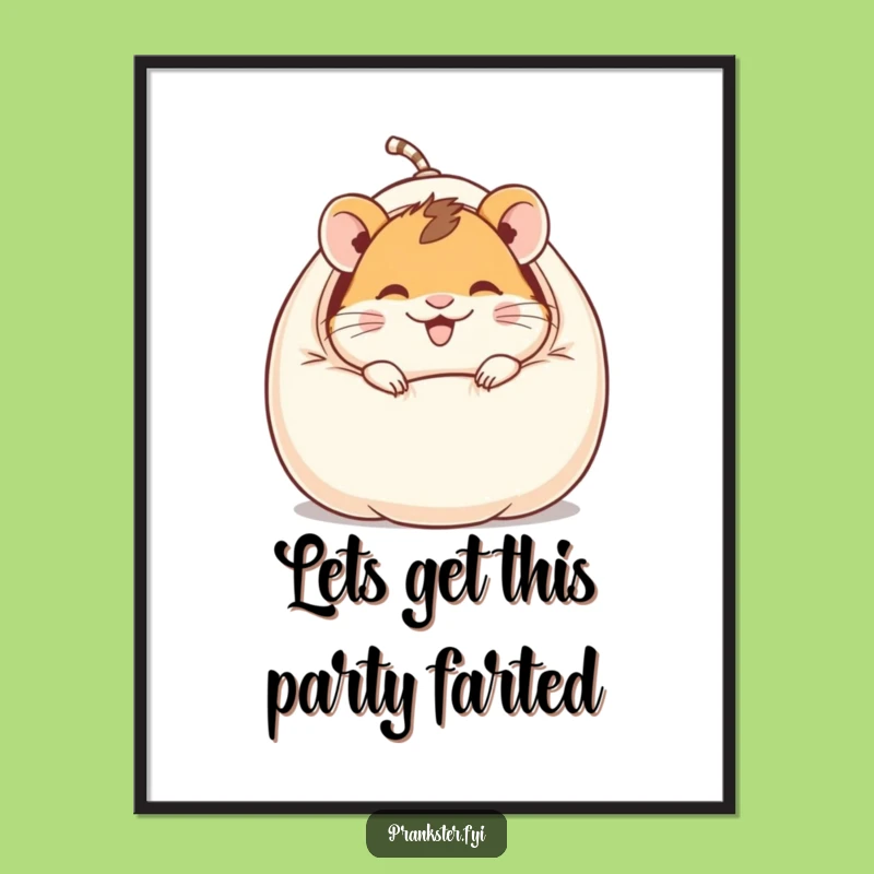 Free Printable Wall Art: Giggling Hamster Whoopee Cushion Funny Downloadable Decor