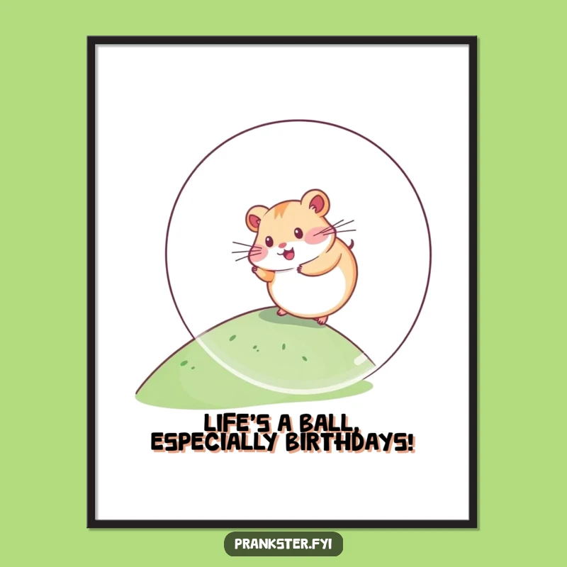 Free Printable Wall Art: Hamster Ball Fun - Humorous Downloadable Art