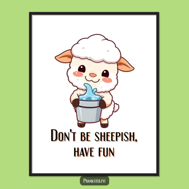 Free Printable Wall Art: Kawaii Sheep Prank Funny Downloadable Decor