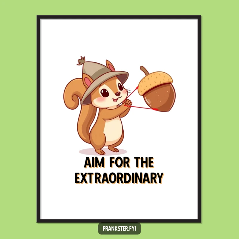 Free Printable Wall Art: Squirrel Slingshot Humorous Downloadable Decor