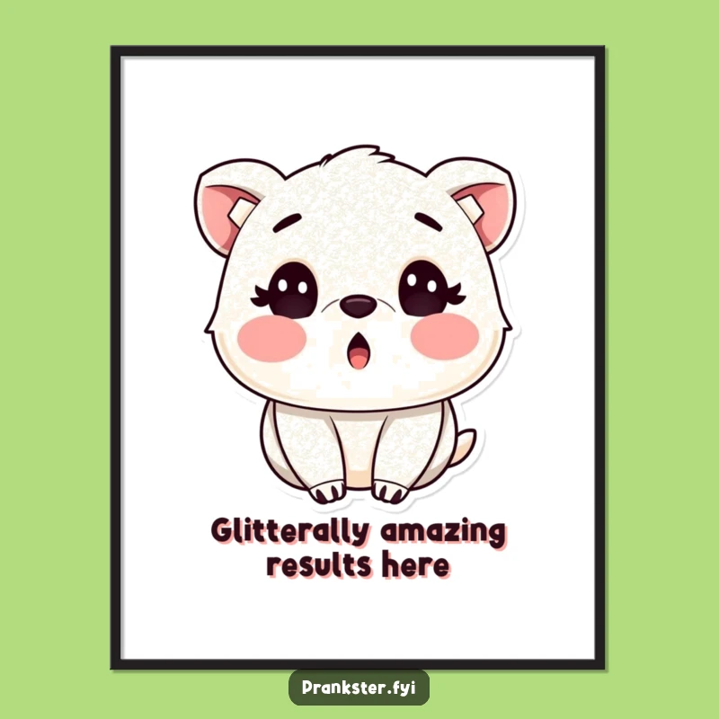 Free Printable Wall Art: Surprised Glitter Animal, Funny Downloadable Decor