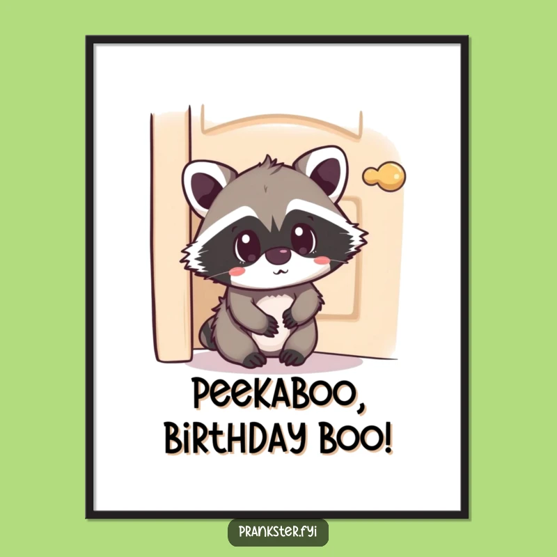 Free Printable Wall Art: Surprised Raccoon Peek - Humorous Downloadable Art