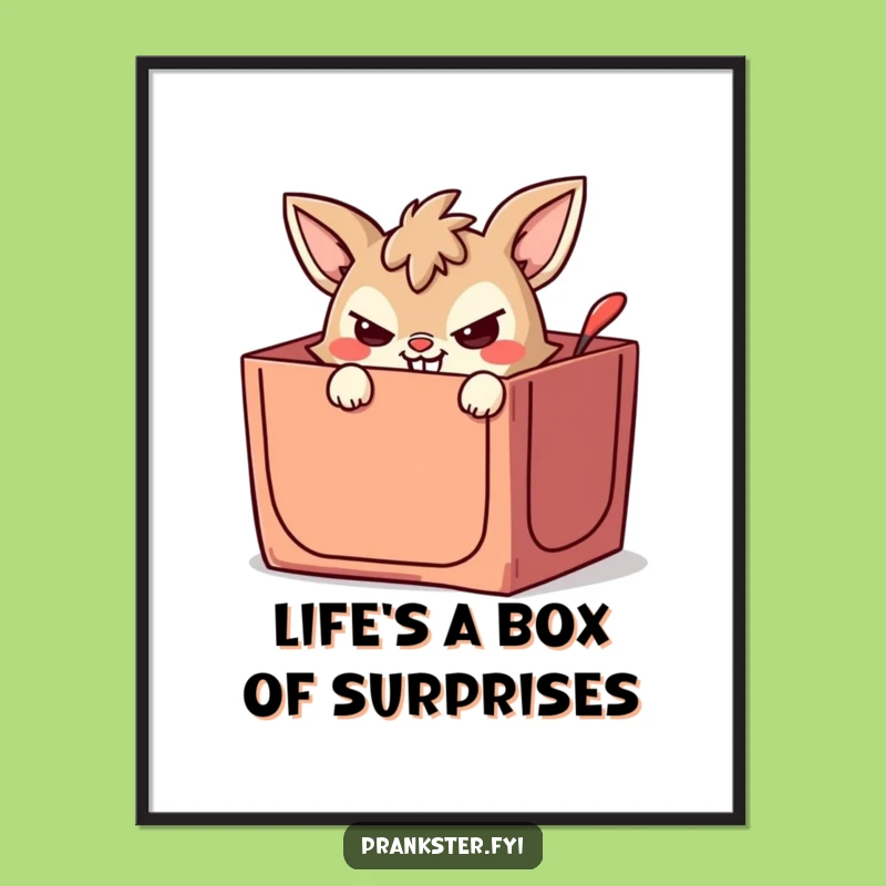 Funny Free Printable Wall Art: Mischievous Animal Jack-in-the-Box Downloadable Decor