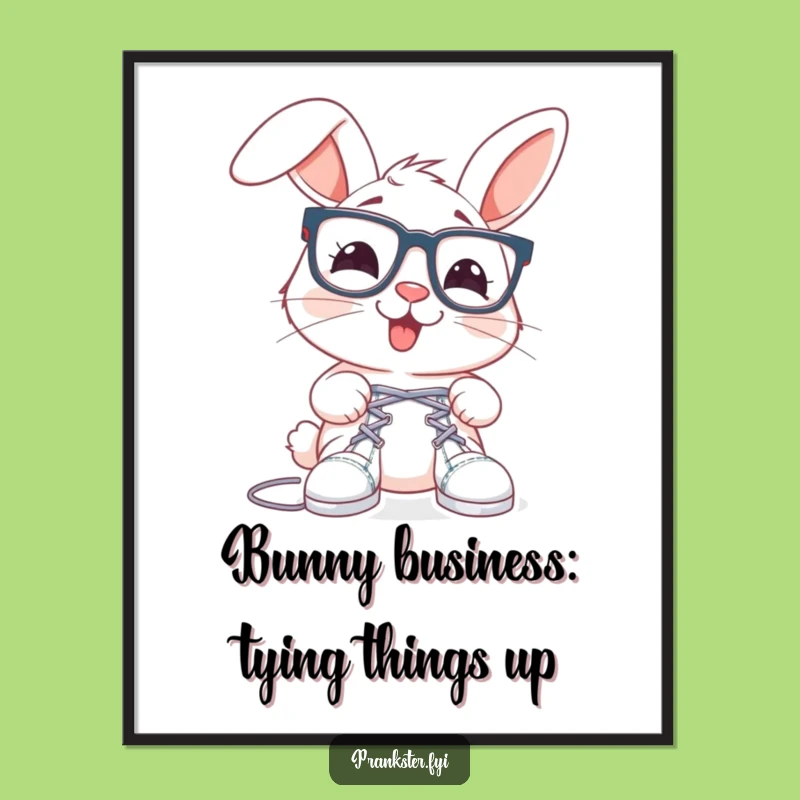 Funny Free Printable Wall Art: Rabbit Shoelace Prank - Whimsical Downloadable Decor!