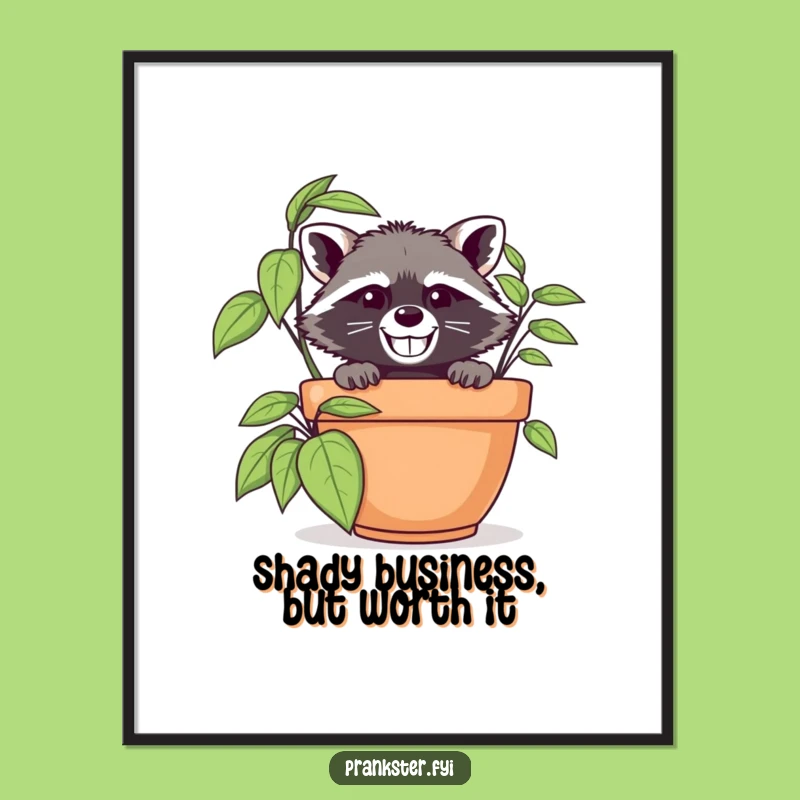 Funny Free Printable Wall Art: Sly Raccoon, Whimsical Downloadable Decor for Your Home