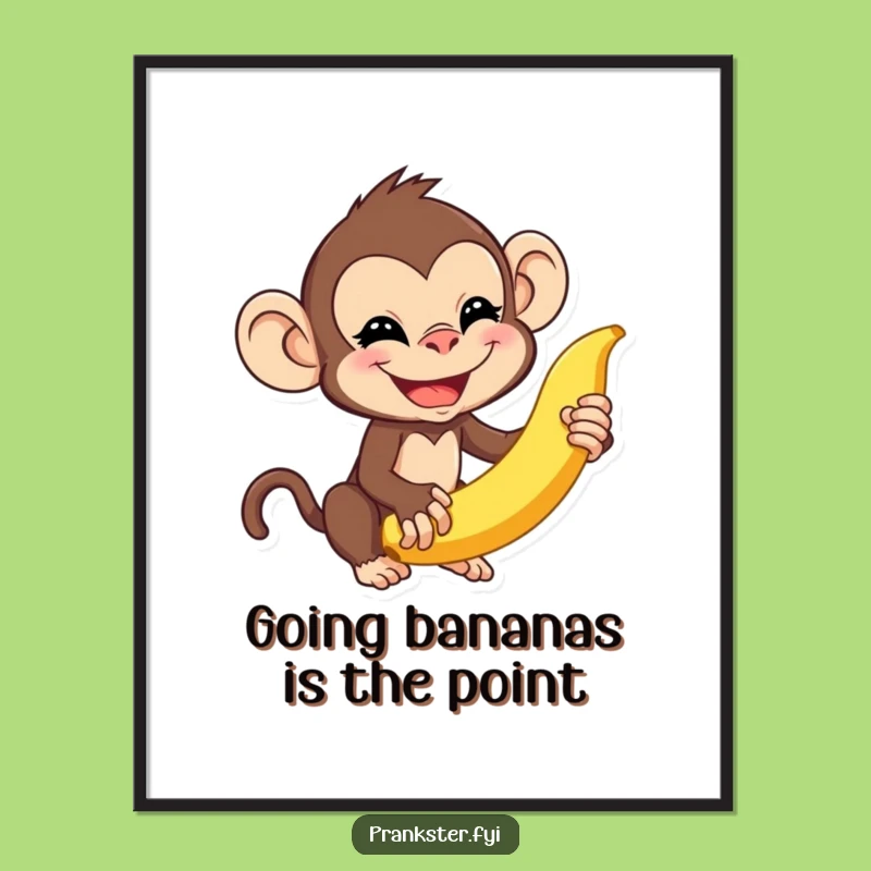 Free Printable Wall Art: Monkey's Banana Peel Prank - Whimsical Downloadable Decor