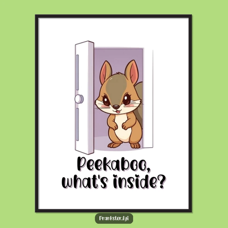 Funny Free Printable Wall Art: Sneaky Squirrel Peeking - Downloadable Decor!