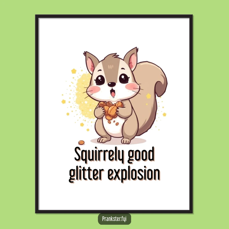 Free Printable Wall Art: Glitter Squirrel Surprise Downloadable Decor