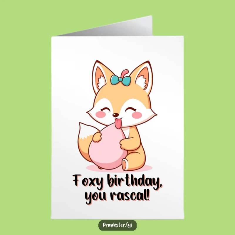 Free Printable Birthday Card: Fox's Whoopee Cushion Prank - Funny Downloadable Gift