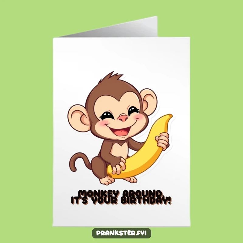 Free Printable Birthday Card: Monkey's Prank About Your Age - Downloadable Gift