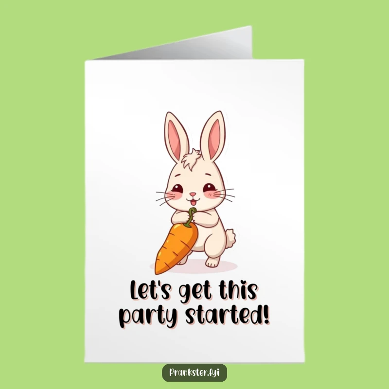Free Printable Birthday Card: Rabbit's Carrot Prank Downloadable Gift