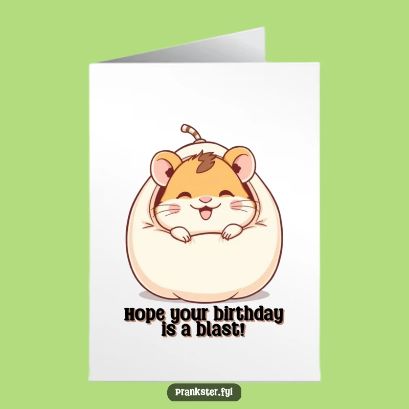 Free Printable Hamster Birthday Card: Whoopee Cushion Funny Greeting Downloadable Gift