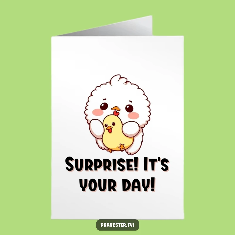 Free Printable Rubber Chicken Creature Birthday Card - Silly DIY Downloadable Gift
