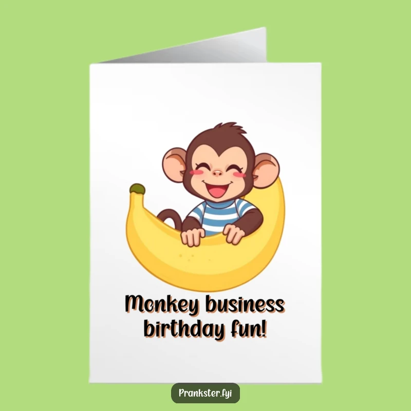 Funny Free Printable Birthday Card: Monkey Banana Peel - Hilarious Downloadable Birthday Fun!