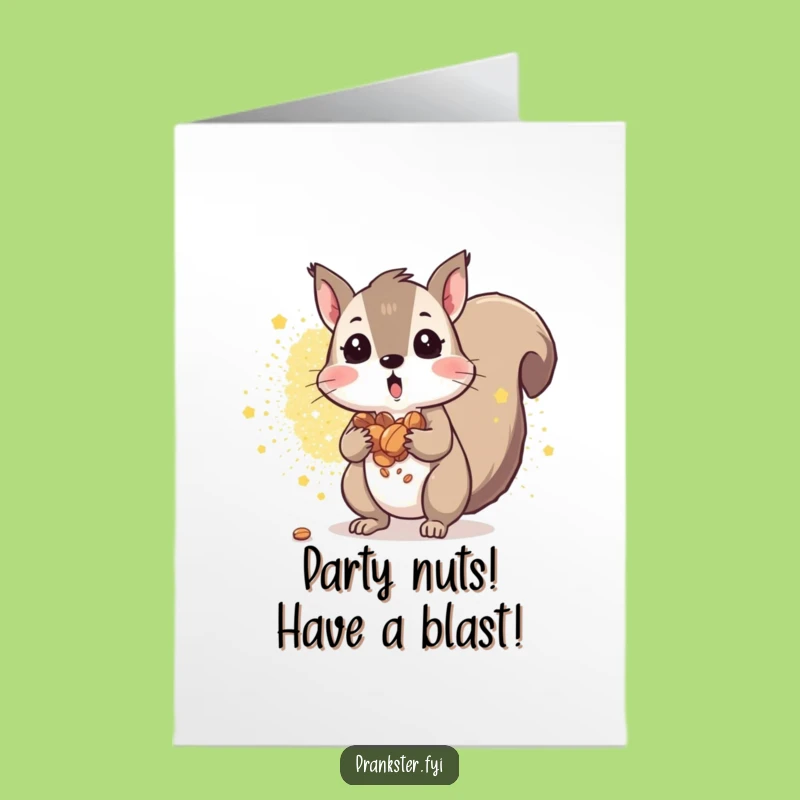 Free Printable Birthday Card: Glitter Squirrel Surprise Downloadable Gift