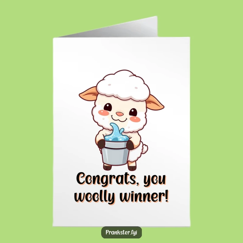 Free Printable Congrats Card: Kawaii Sheep Prank Funny Downloadable