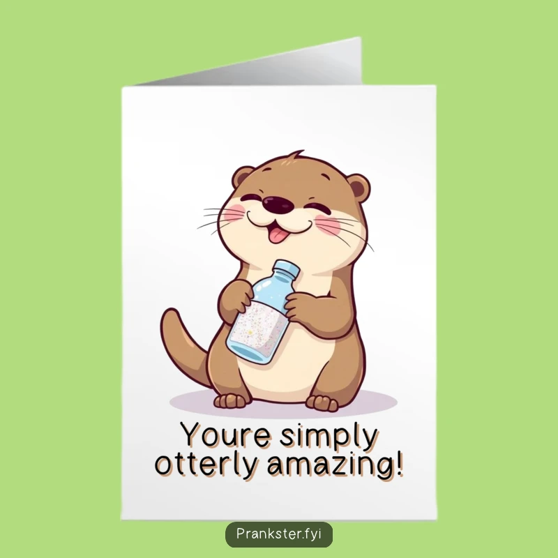 Free Printable Congrats Card: Otter Glitter Swap Humorous Downloadable Gift