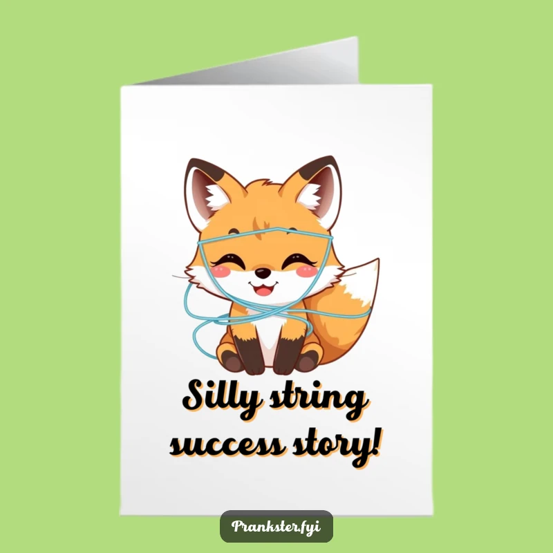 Free Printable Congrats Card: Silly Fox Cub Celebration - Funny Downloadable Joy