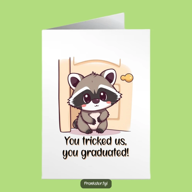 Free Printable Congrats Card: Surprise Raccoon - Funny Downloadable Gift
