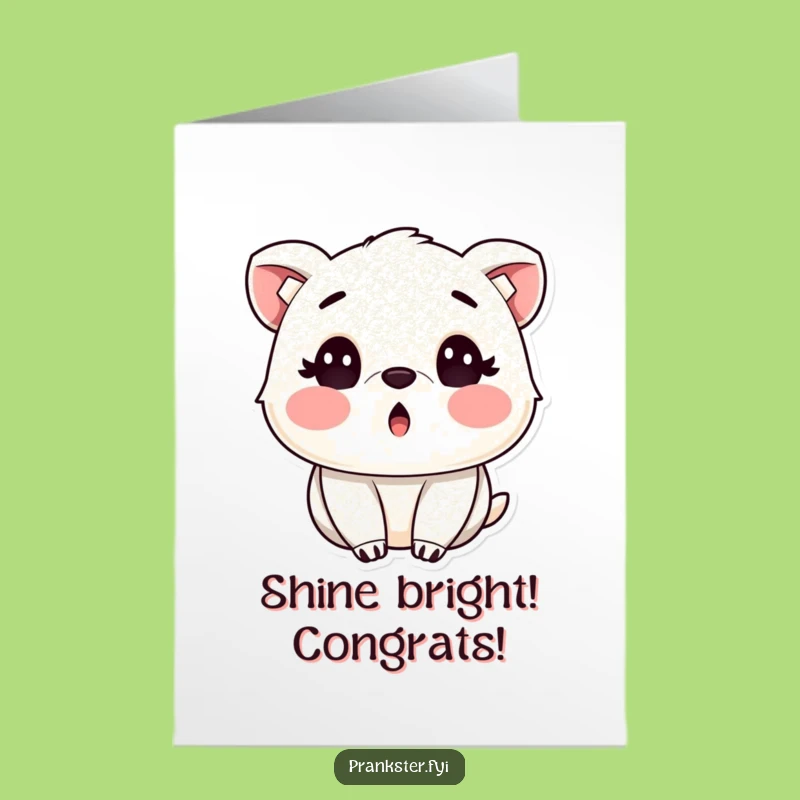 Free Printable Congrats Card: Surprised Animal Glitter, Funny Downloadable Gift!