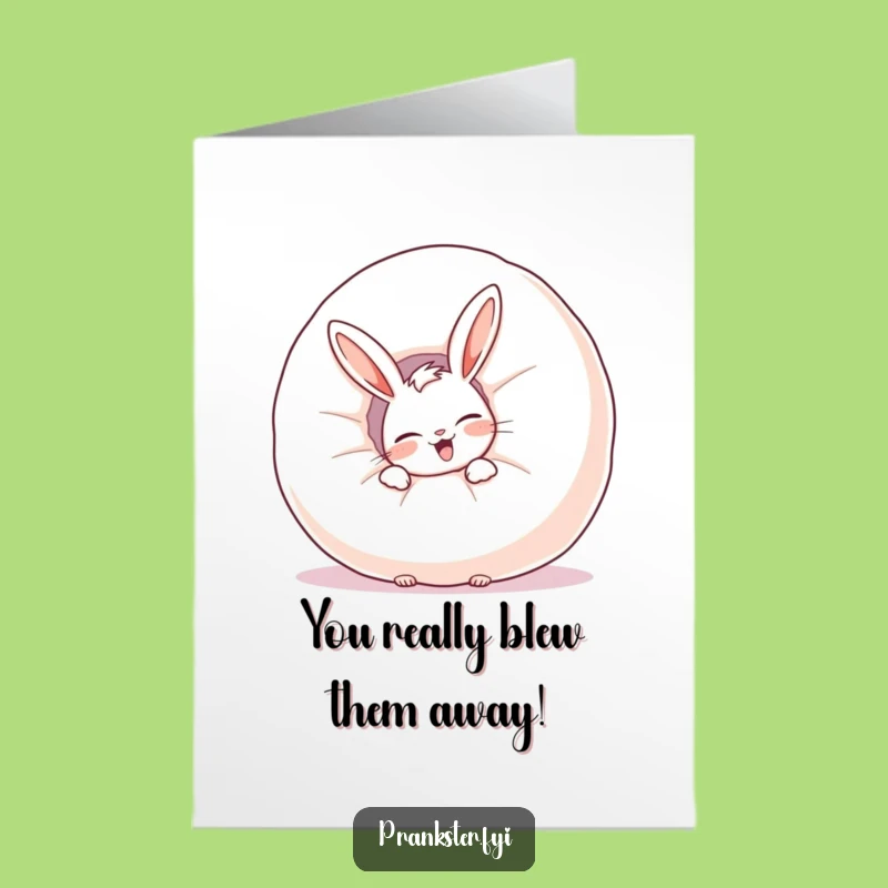 Free Printable Rabbit Congrats Card: Whoopee Cushion Cheer Downloadable Gift