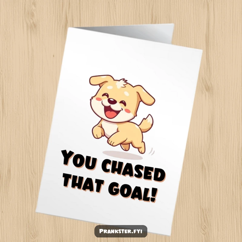 Funny Free Printable Congratulations Card: A dizzy dog spinning in circles, perfect for celebrating achievements with humor.