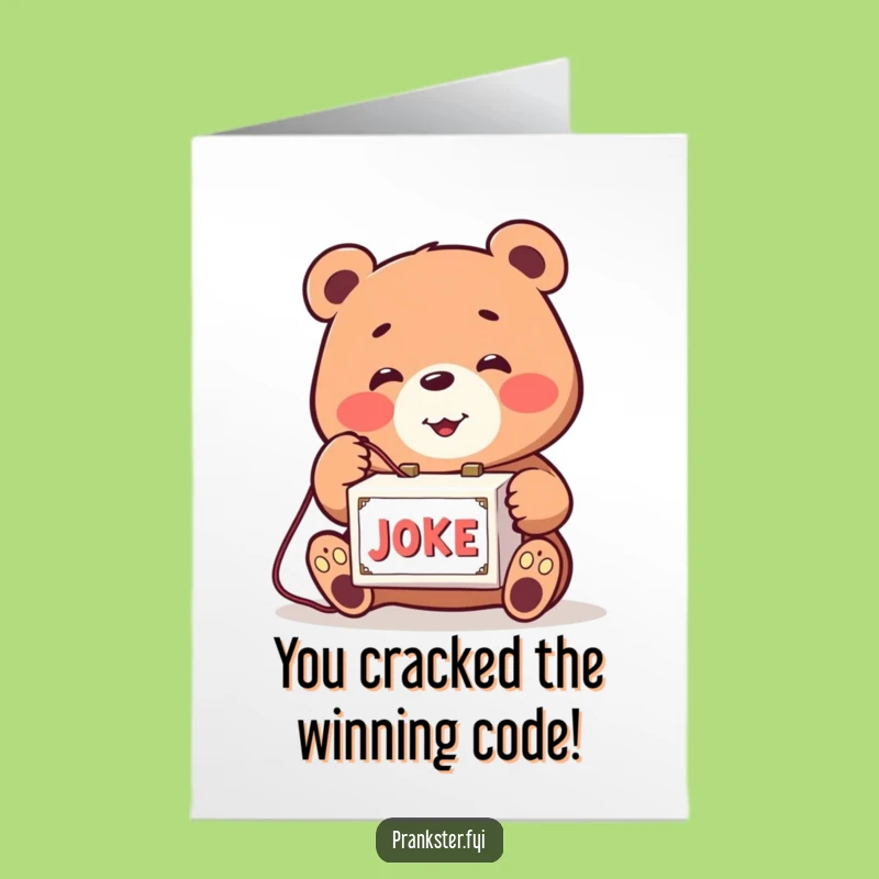 Free Printable Bear Joke Box Congrats Card - Funny Downloadable Gift for Big Laughs