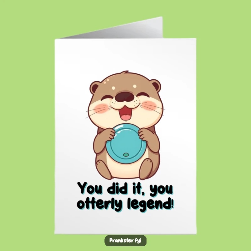 Free Printable Congrats Card: Giggling Otter Joy Buzzer Funny Downloadable Gift