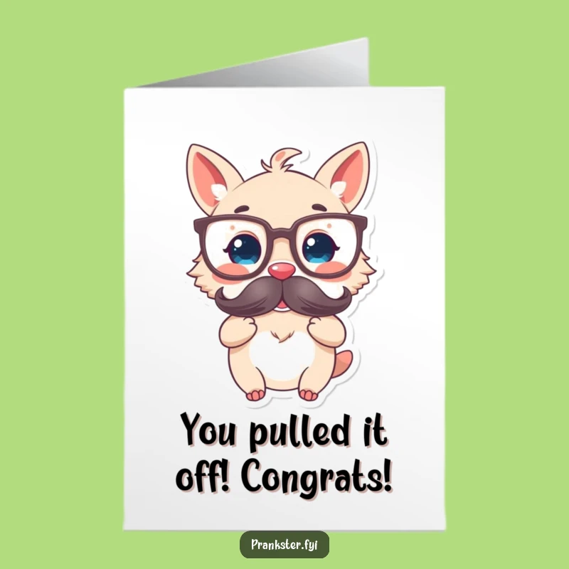 Free Printable Congrats Card: Disguised Animal Funny Downloadable Gift for Success